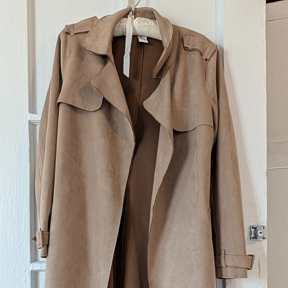 Faux Suede Overcoat Size S